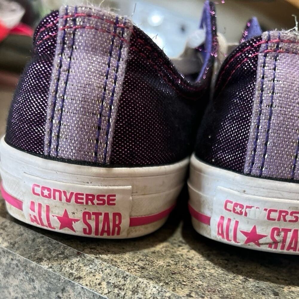 Converse All Star Purple Shimmer Sneakers, Juniors size 3